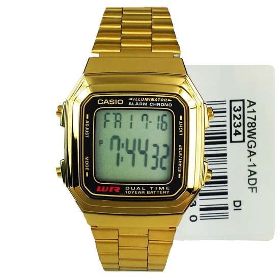 Casio Men s Gold Stainless Steel Strap Watch A178WGA 1ADF