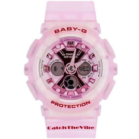 Casio Baby-G RIEHATA BA-130CV-4A BA130CV-4 Translucent Pink Womens Wat