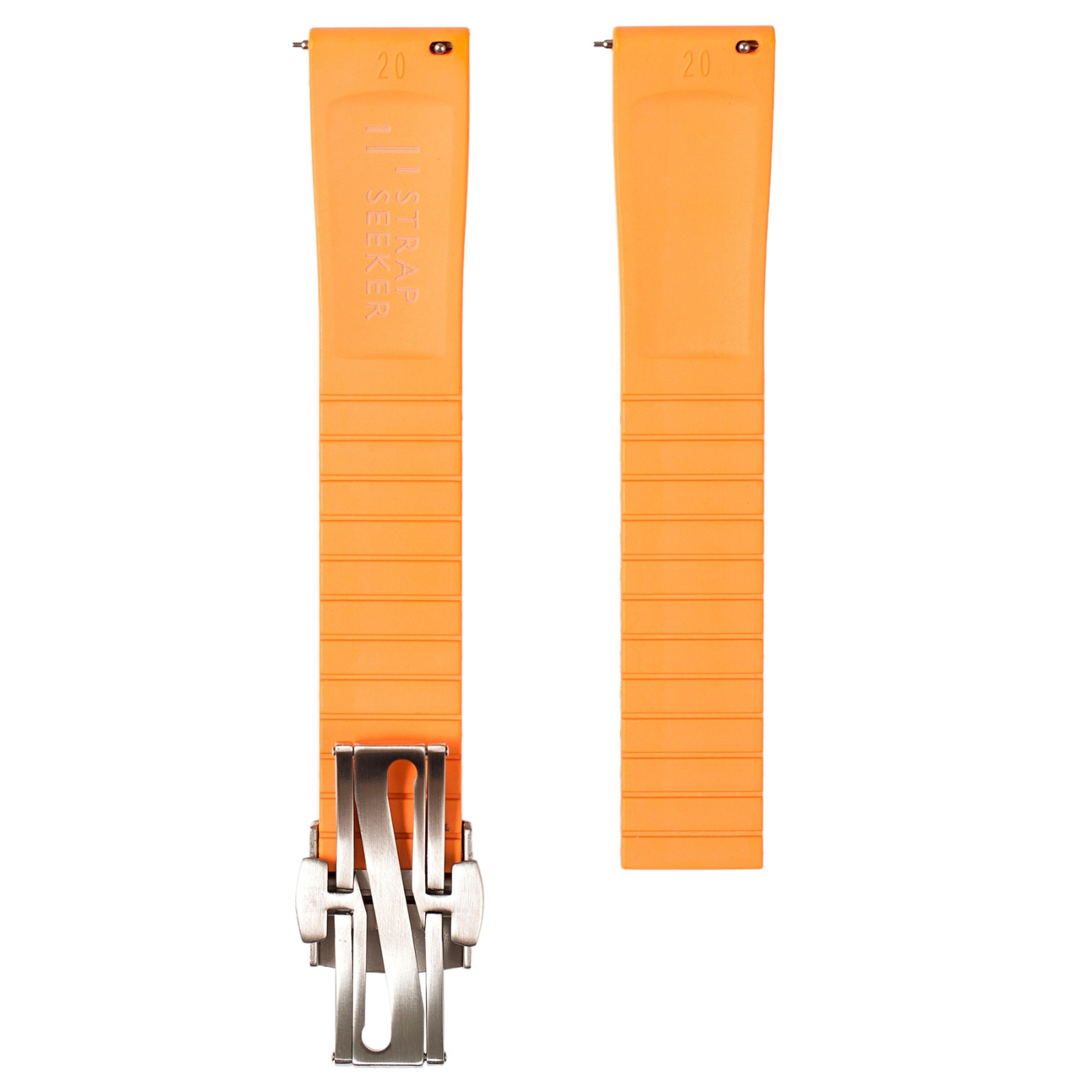 Tropical CTS Cut-to-Size FKM Rubber Strap - Quick Release - Compatible with Omega Seamaster - Orange (2435)