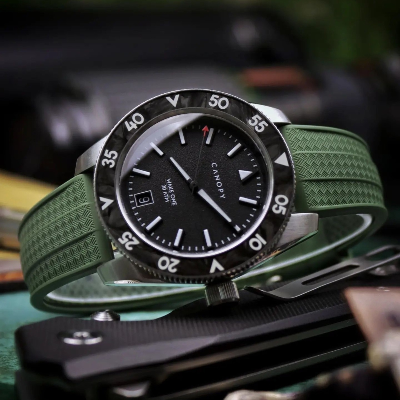 Grid FKM Rubber Strap - Quick-Release - Army Green (2412)