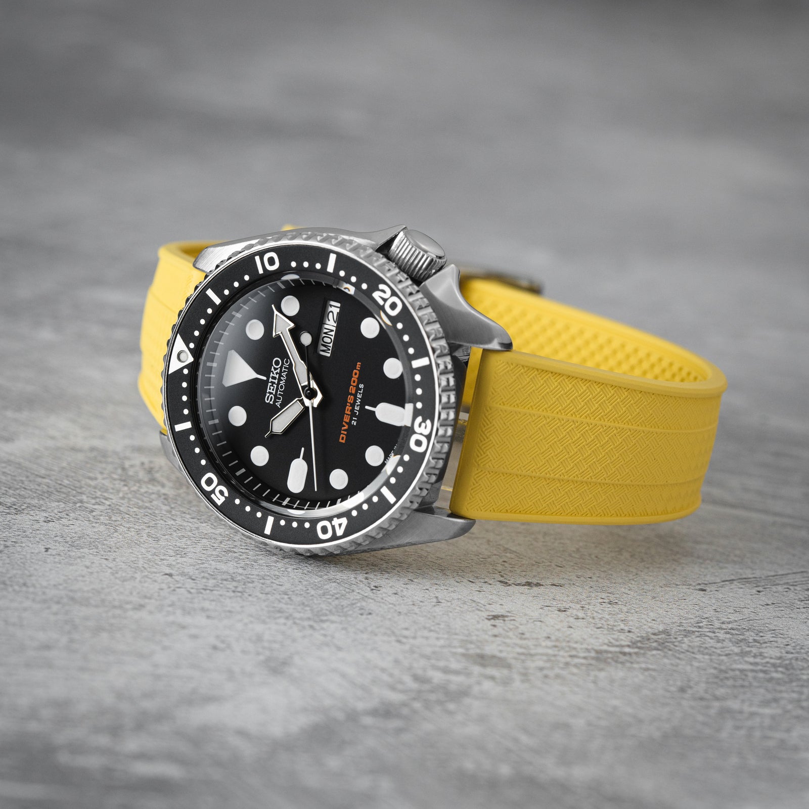 Grid FKM Rubber Strap - Quick-Release – Compatible with Blancpain x Swatch - Yellow (2412)