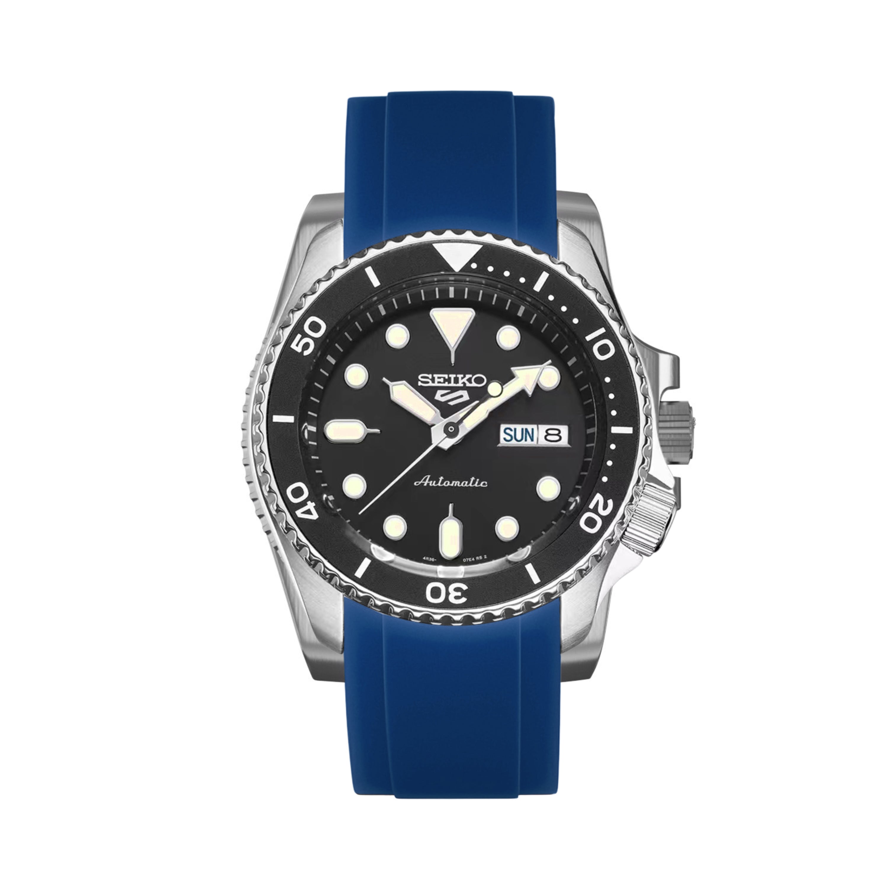 Curved End Soft Silicone Strap - Compatible with Blancpain x Swatch - Royal Blue (2418) - Skywatches