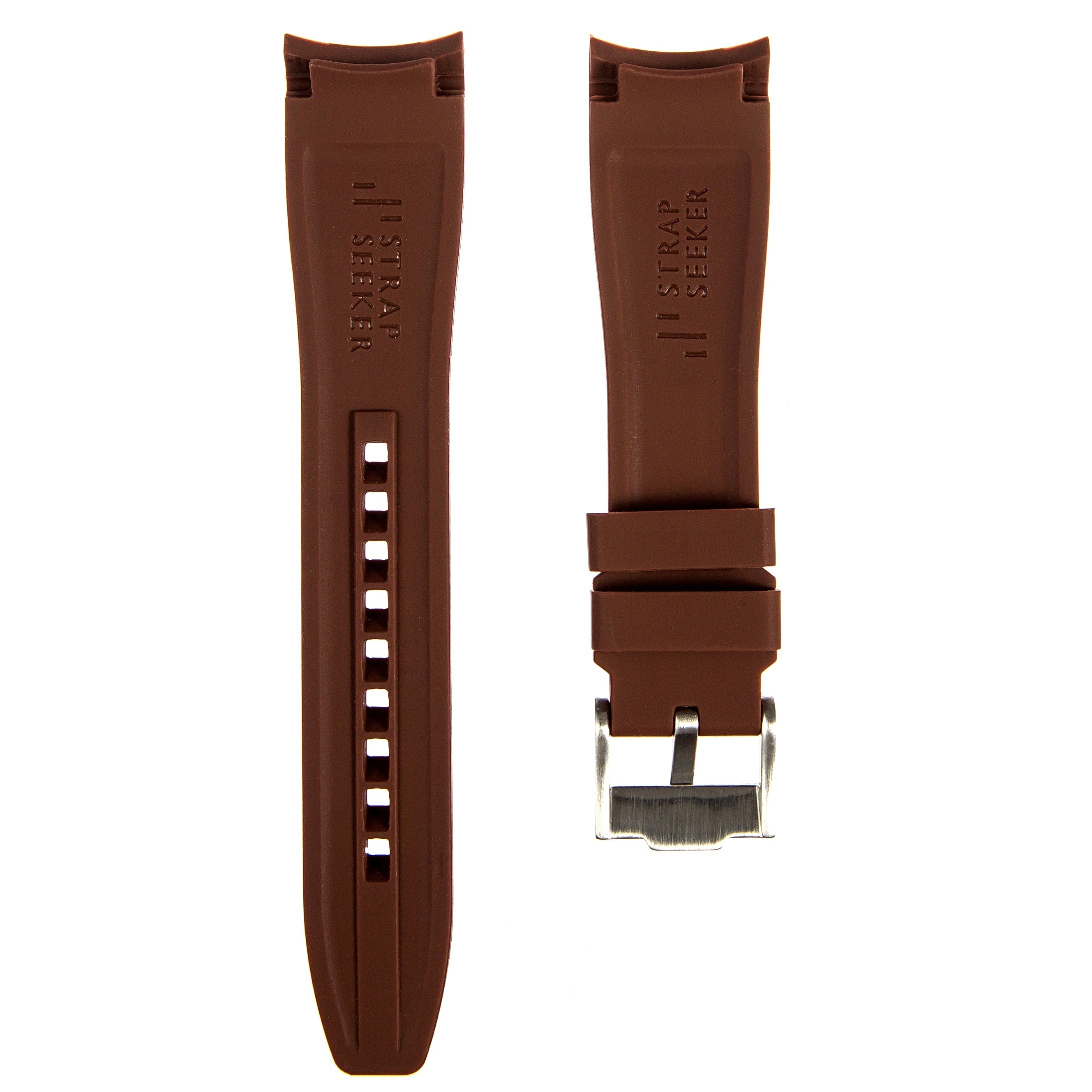 Curved End Soft Silicone Strap – Brown (2418)