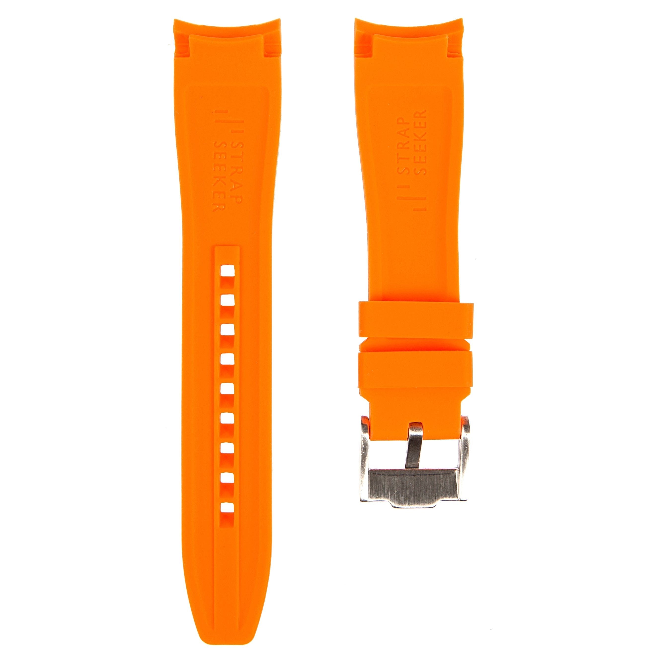 Curved End Soft Silicone Strap - Compatible with Casio Duro – Orange (2418) - Skywatches