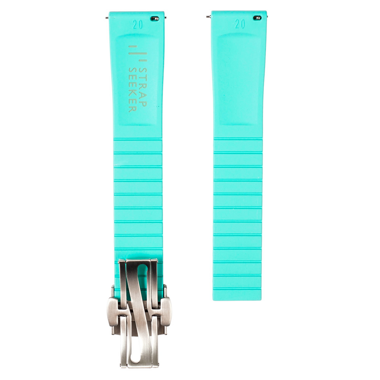 Tropical CTS Cut-to-Size FKM Rubber Strap - Quick Release - Compatible with Omega Seamaster – Turquoise (2435)