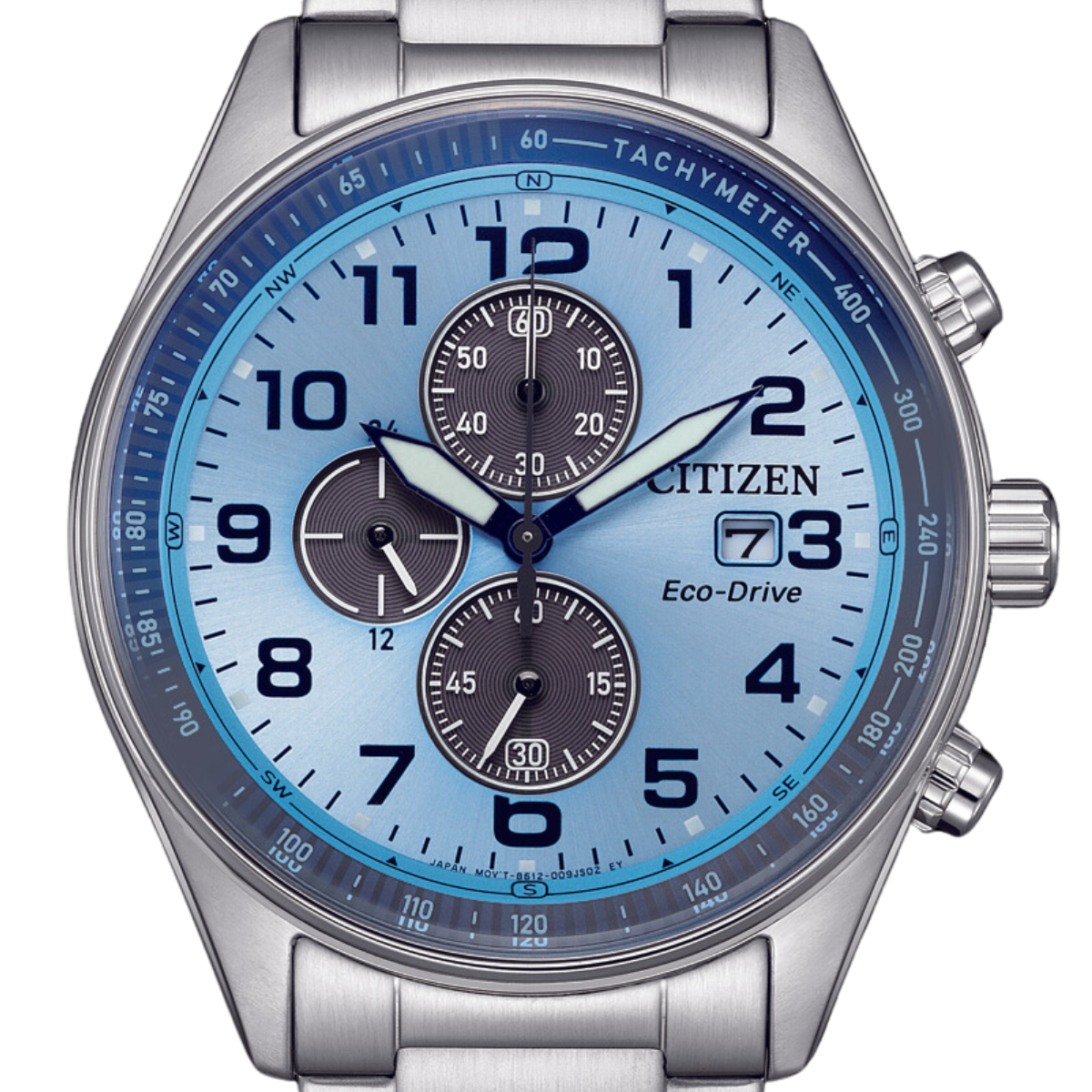 Citizen Eco-Drive Chronograph CA0770-72M CA0770-72 CA0770 Light Blue Dial Watch