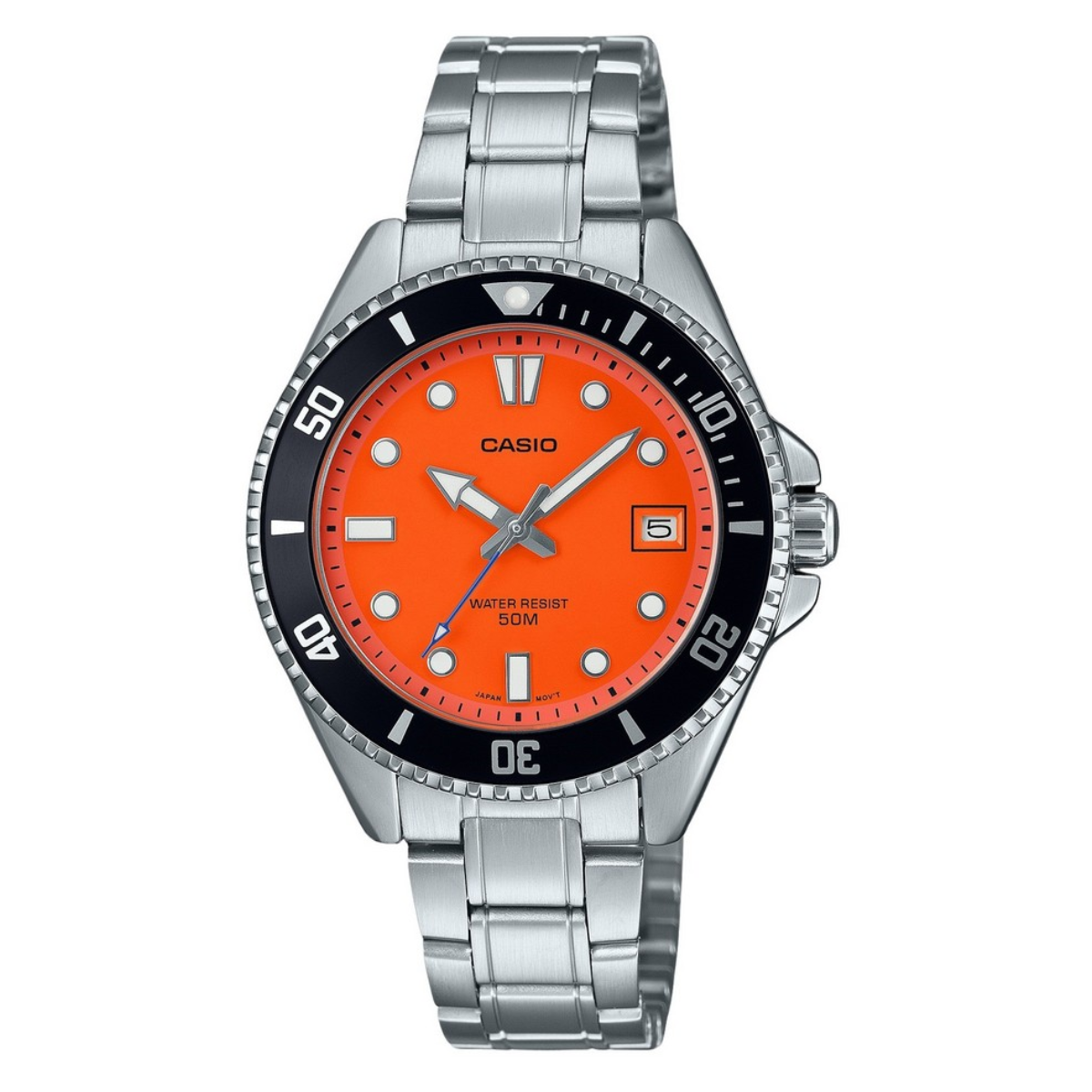 Casio MDV-10D-4A1 MDV-10D-4A1V Standard ft. Mini Duro Orange Dial Sporty Mens Watch