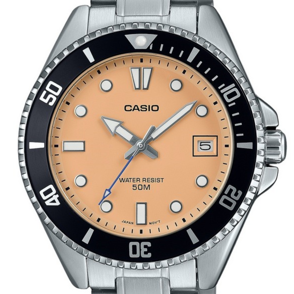 Casio MDV-10D-4A2 MDV-10D-4A2V Standard ft. Mini Duro Salmon Dial Sporty Mens Watch