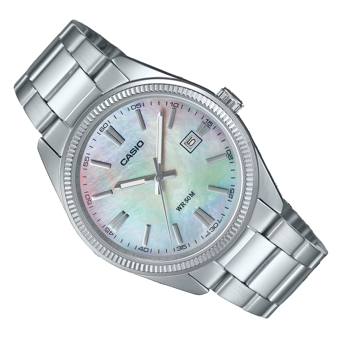 Casio Quartz MTP-1302DS-7AV MTP-1302DS-7 MTP-1302DS-7A Mother of Pearl Dial Dress Watch