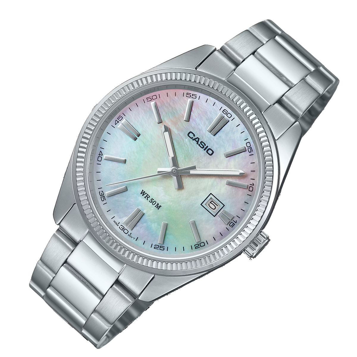 Casio Quartz MTP-1302DS-7AV MTP-1302DS-7 MTP-1302DS-7A Mother of Pearl Dial Dress Watch