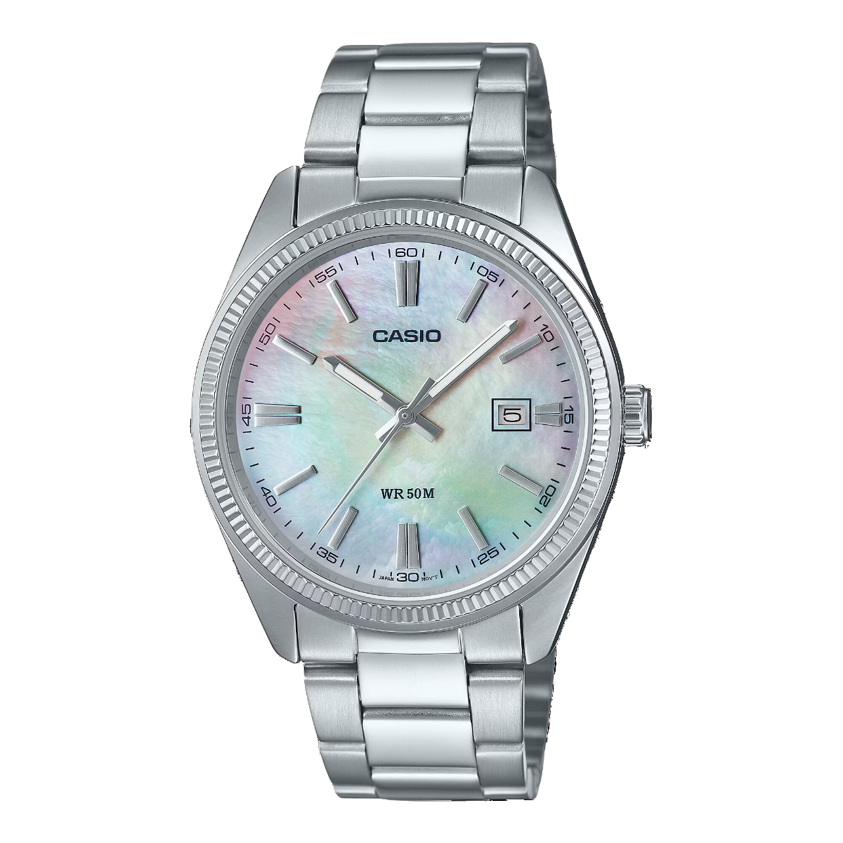 Casio Quartz MTP-1302DS-7AV MTP-1302DS-7 MTP-1302DS-7A Mother of Pearl Dial Dress Watch