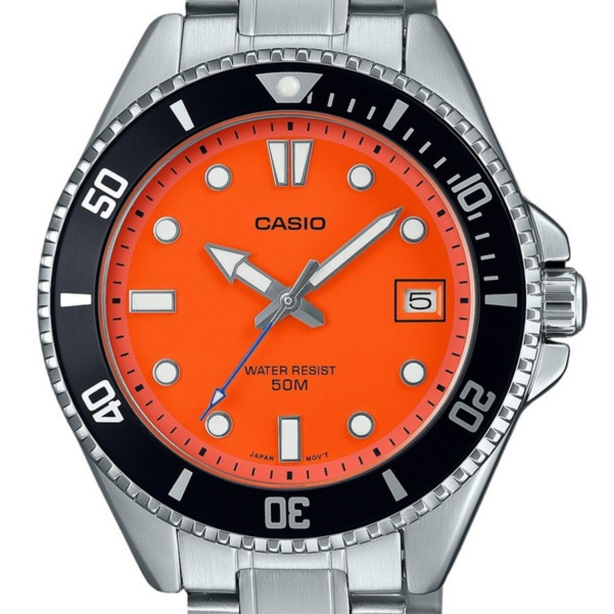 Casio MDV-10D-4A1 MDV-10D-4A1V Standard ft. Mini Duro Orange Dial Sporty Mens Watch