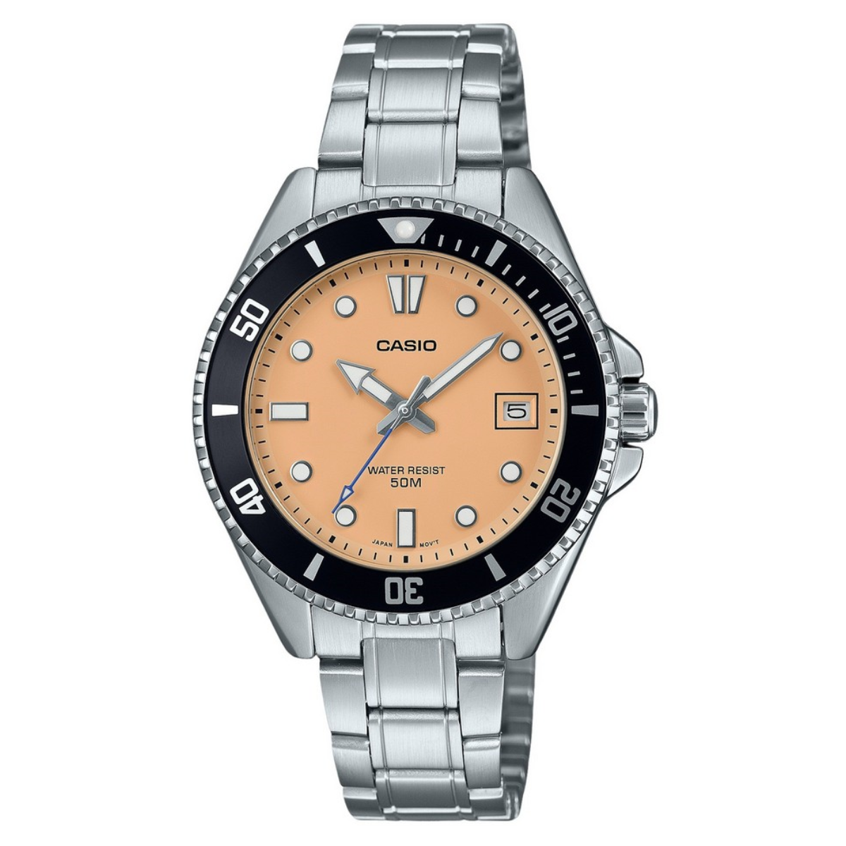 Casio MDV-10D-4A2 MDV-10D-4A2V Standard ft. Mini Duro Salmon Dial Sporty Mens Watch