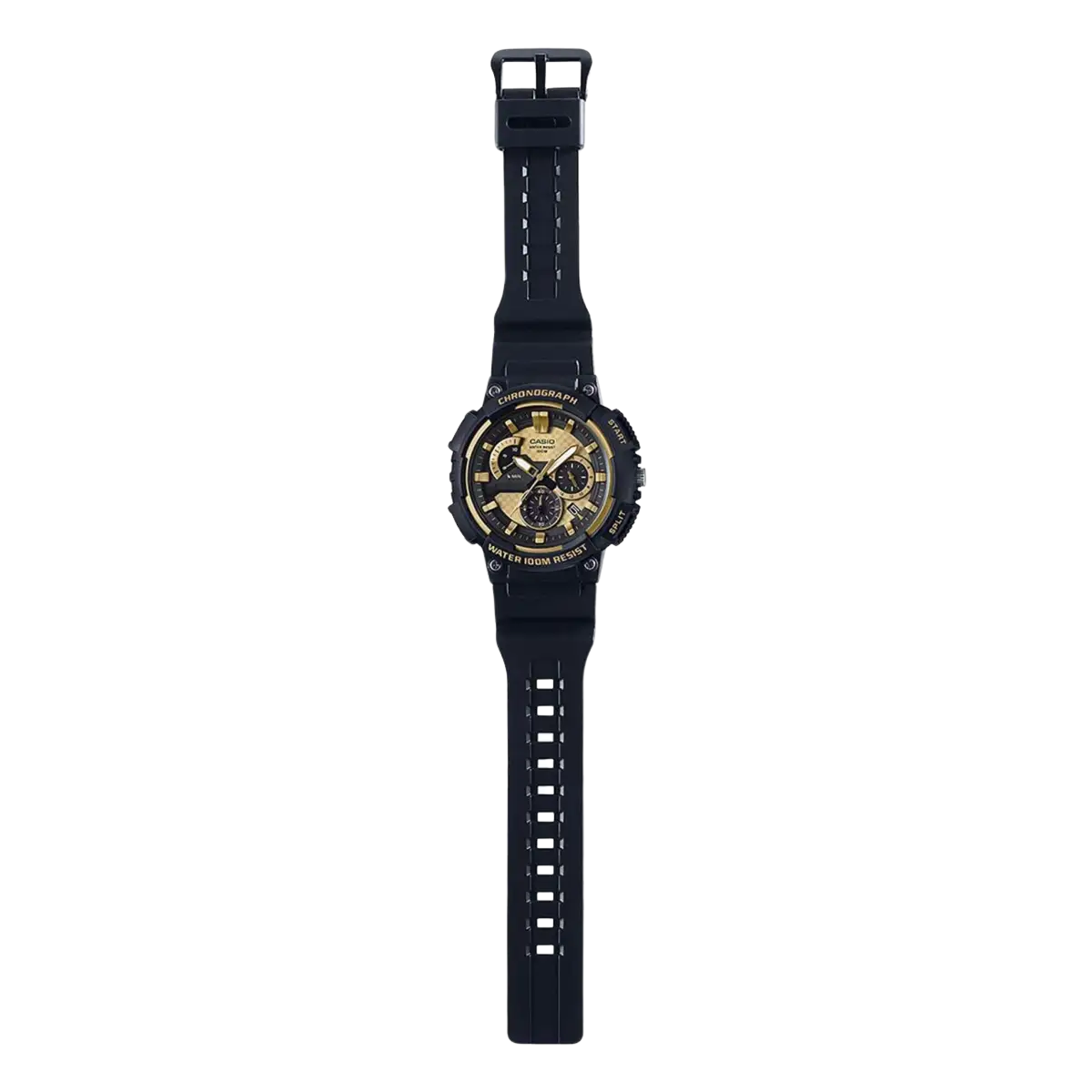 Casio Youth Series MCW-200H-9A MCW-200H-9AV Black Gold Dial Chronograph Resin Watch