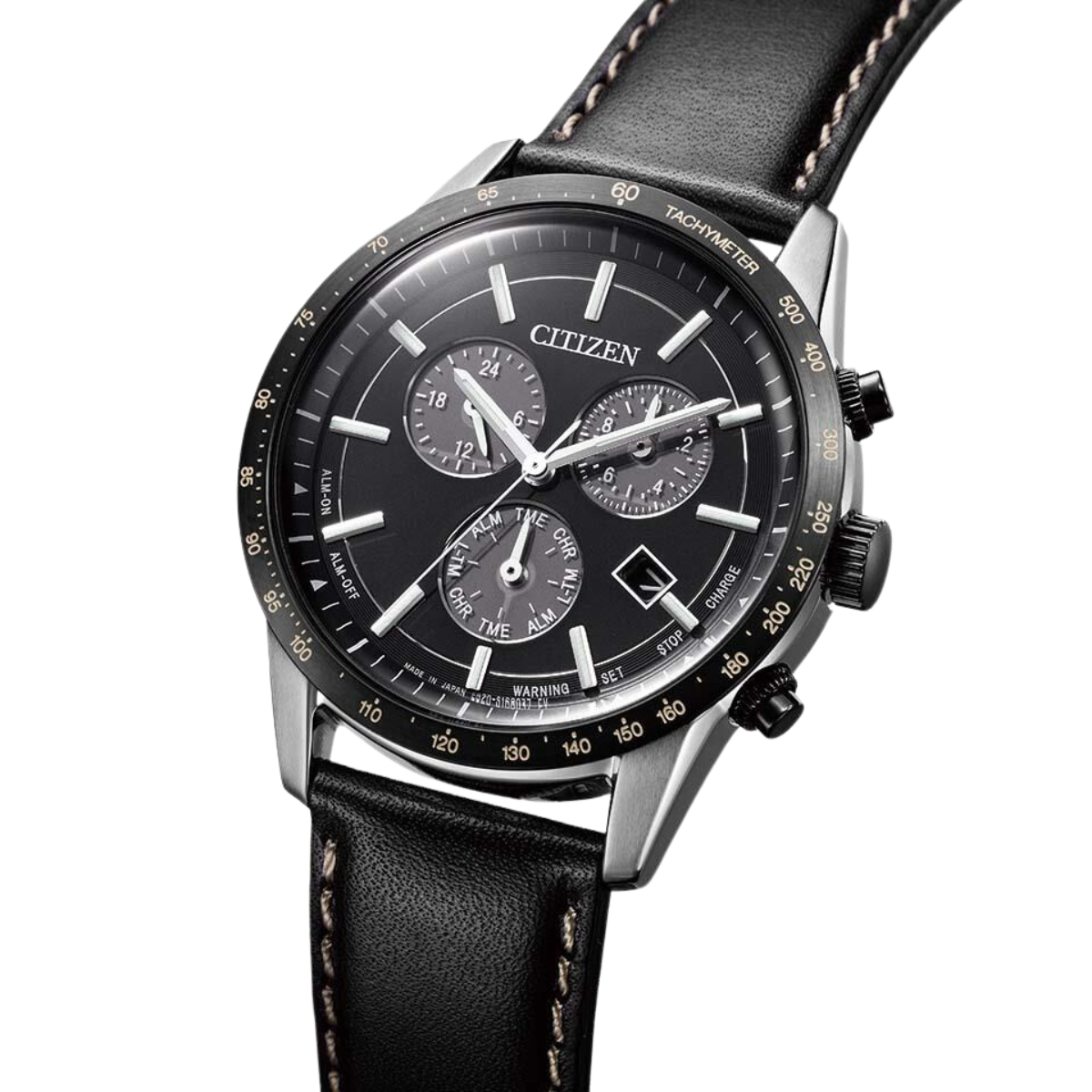 Citizen Collection Eco-Drive BL5496-11E BL5496 BL5496-11 Chronograph Mens Black Dial Watch