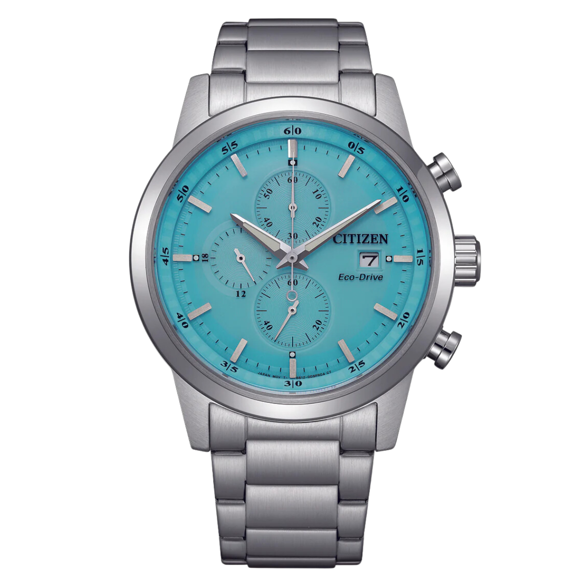 Citizen Eco-Drive CA0748-80L CA0748 CA0748-80 Chronograph Blue Dial Dress Watch