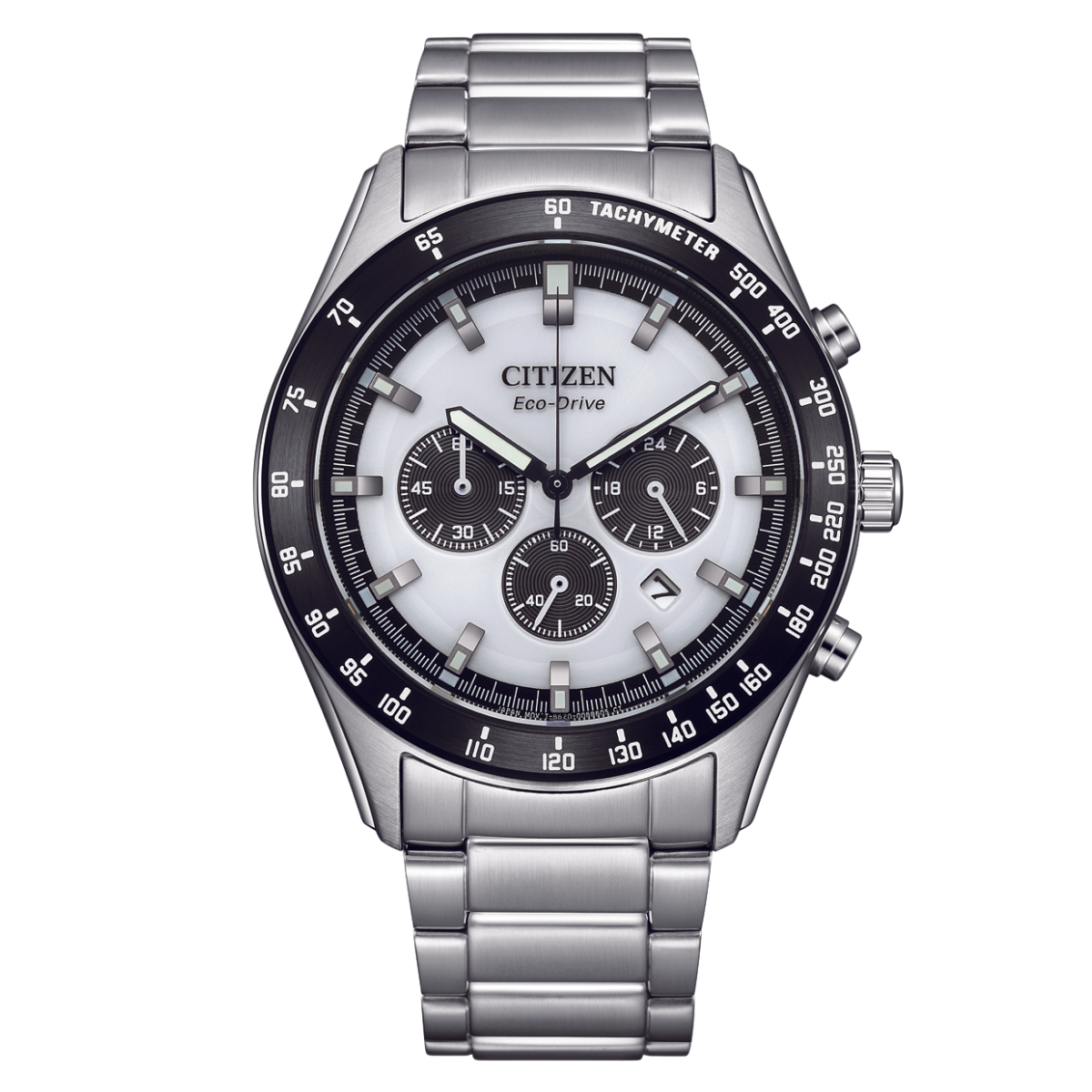 Citizen Eco-Drive Chronograph Silver Dial CA4674-58A CA4674 CA4674-58 Mens Watch