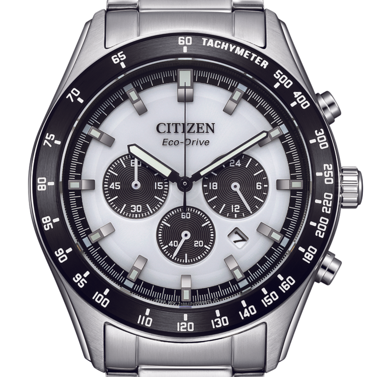 Citizen Eco-Drive Chronograph Silver Dial CA4674-58A CA4674 CA4674-58 Mens Watch