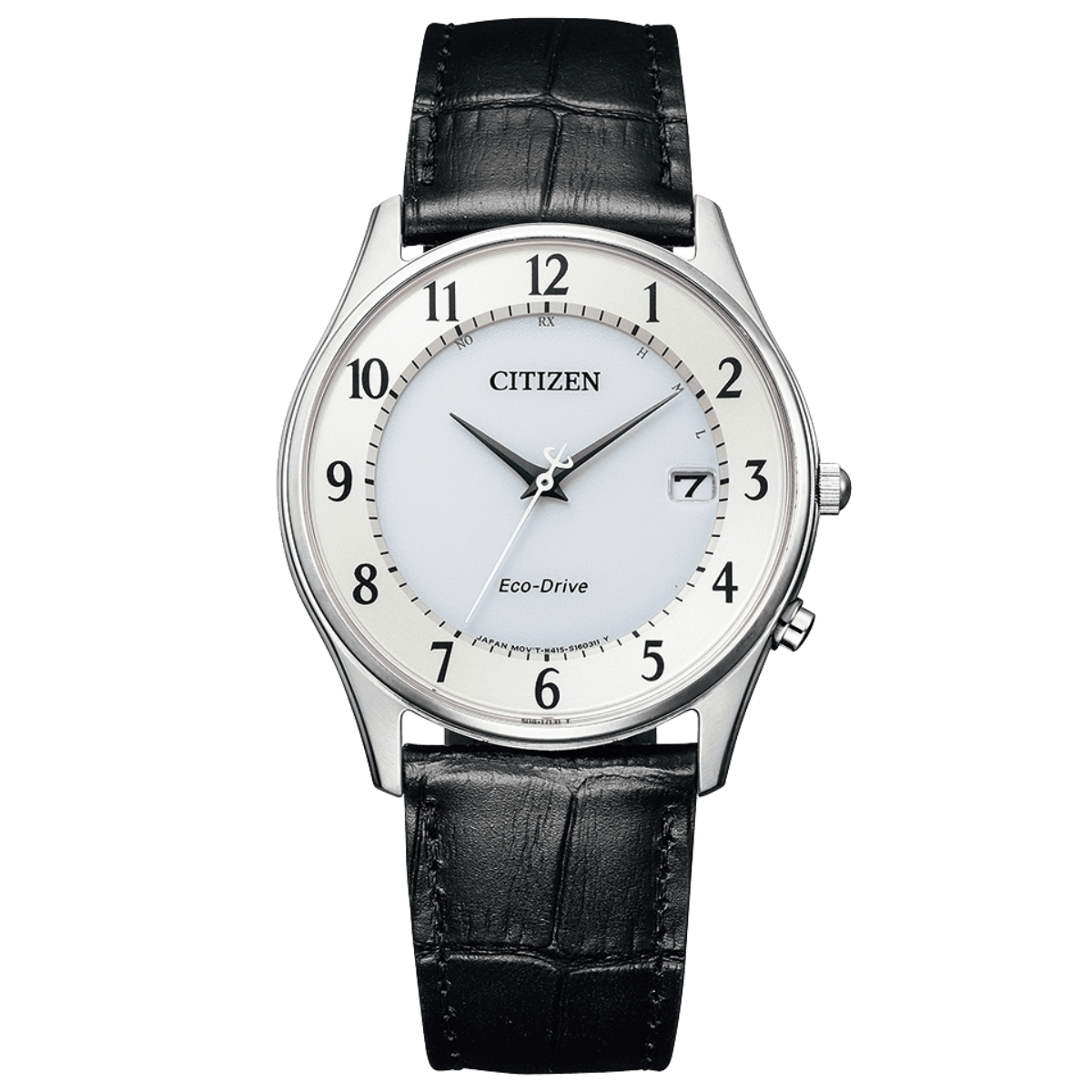 Citizen Collection Eco-Drive AS1060-11A AS1060 AS1060-11 White Dial Leather Watch