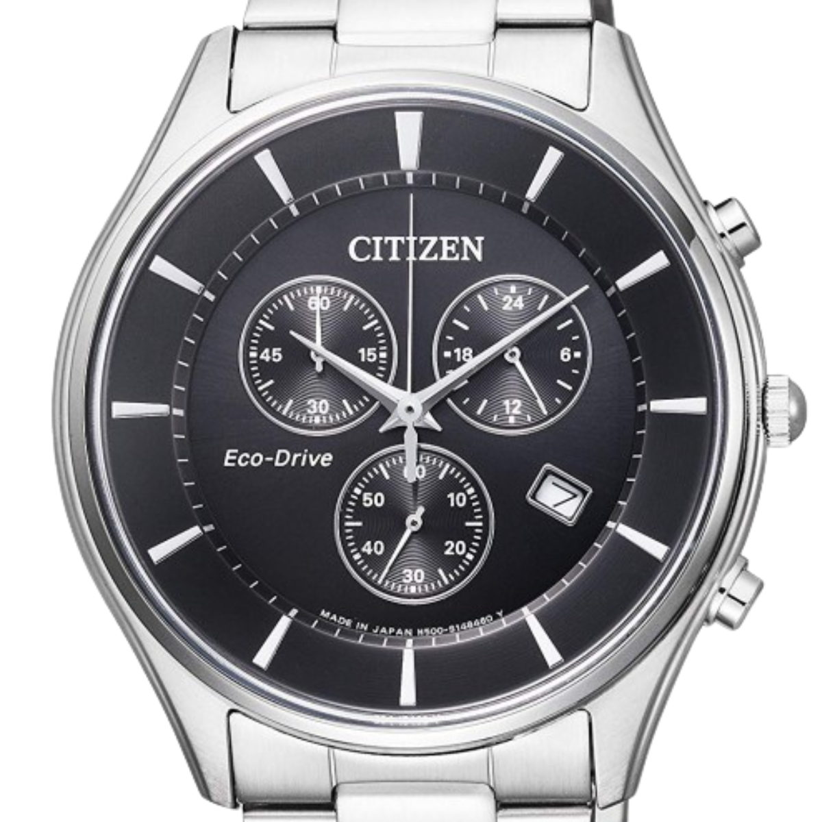 Citizen Collection Eco-Drive AT2360-59E AT2360-59 AT2360 Chronograph Black Dial Watch