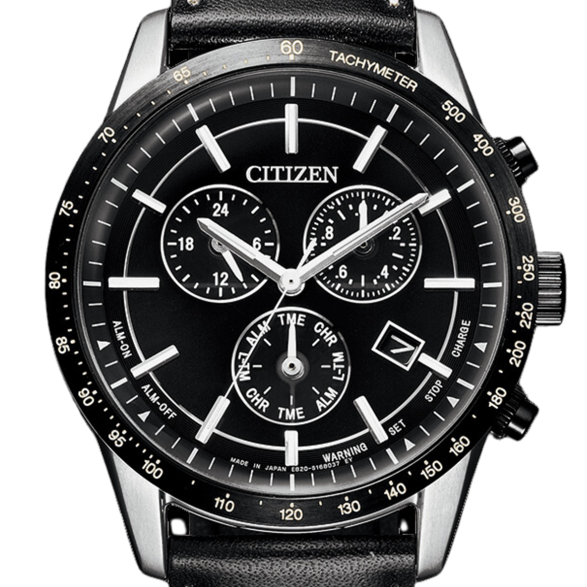 Citizen Collection Eco-Drive BL5496-11E BL5496 BL5496-11 Chronograph Mens Black Dial Watch