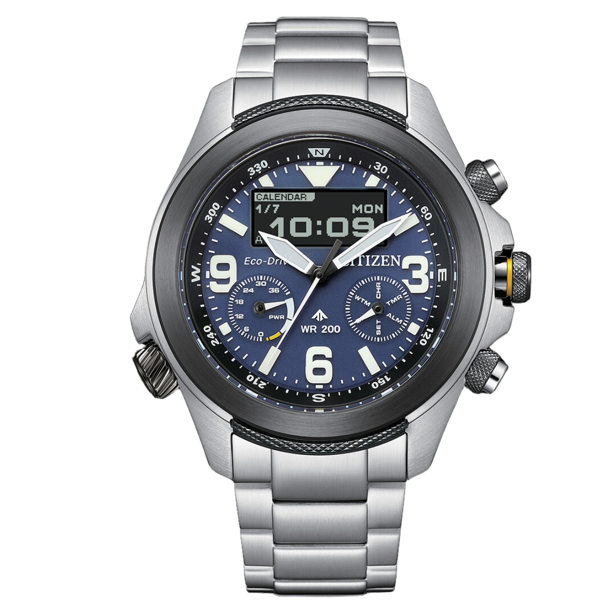 Citizen Promaster Land JV1006-51L JV1006 JV1006-51 Eco-Drive World Time Chronograph Watch