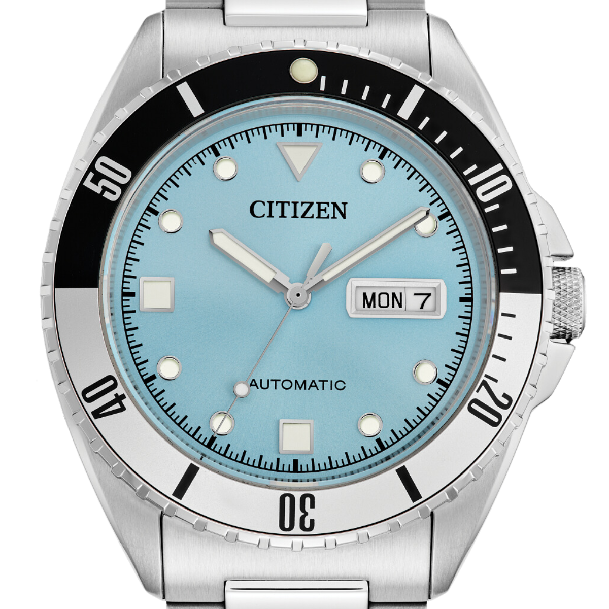 Citizen Sport Automatic NH7530-52 NH7530-52L NH7530 Light Blue Dial Mens Watch