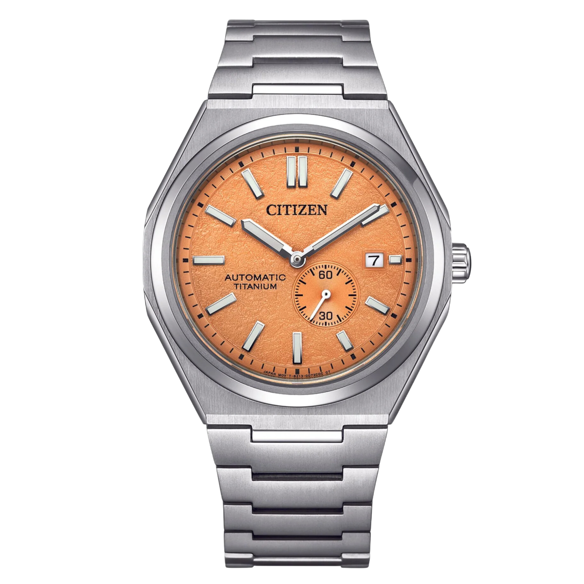 Citizen Nj0180-80Z Nj0180-80 Super Titanium Zenshin Tsuyosa Orange Dial Mens Watch