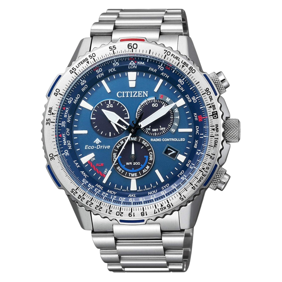 Citizen Promaster Sky Chronograph CB5000-50L CB5000 Pilot Blue Dial Eco-Drive Sports Watch