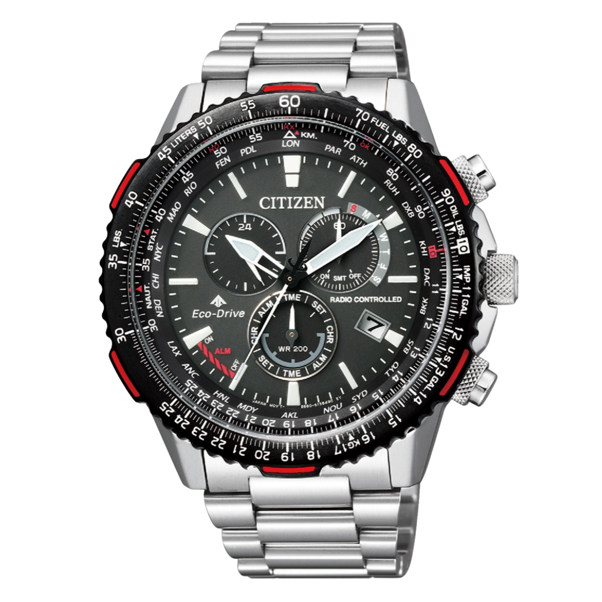 Citizen Promaster Sky Chronograph CB5001-57E CB5001 Pilot Black Dial Eco-Drive Sports Watch