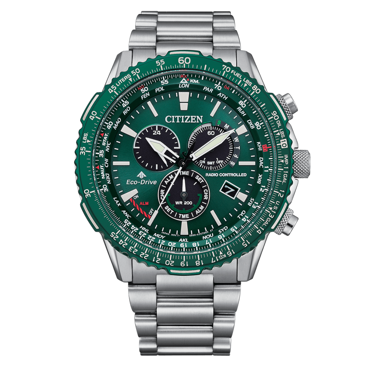 Citizen Promaster Sky Chronograph CB5004-59W CB5004 Pilot Green Dial Eco-Drive Watch