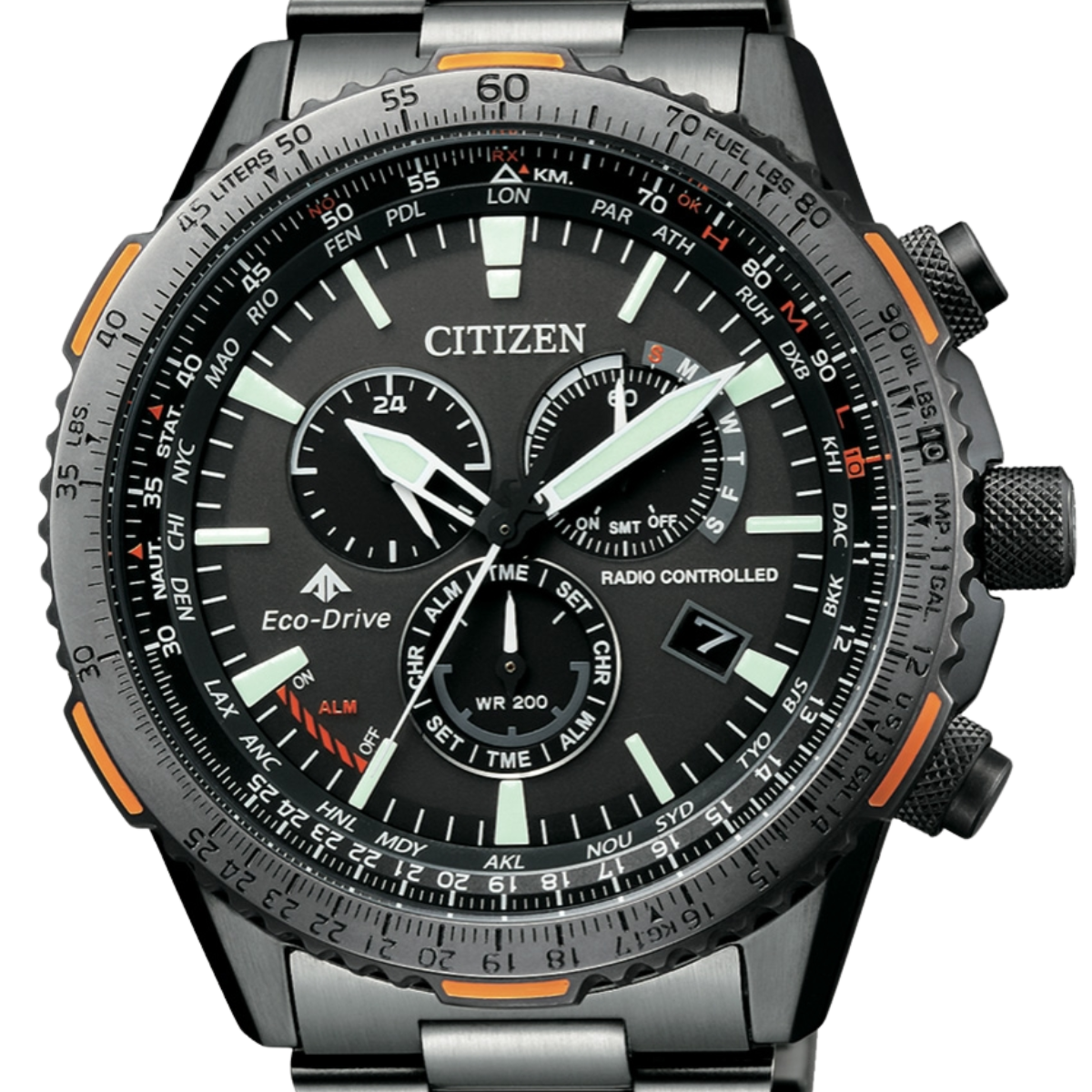 Citizen Promaster Sky Chronograph CB5007-51H CB5007Black Dial Pilot Eco-Drive Sports Watch