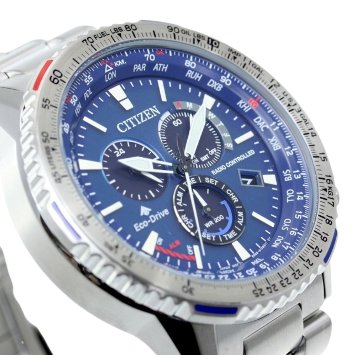 Citizen Promaster Sky Chronograph CB5000-50L CB5000 Pilot Blue Dial Eco-Drive Sports Watch