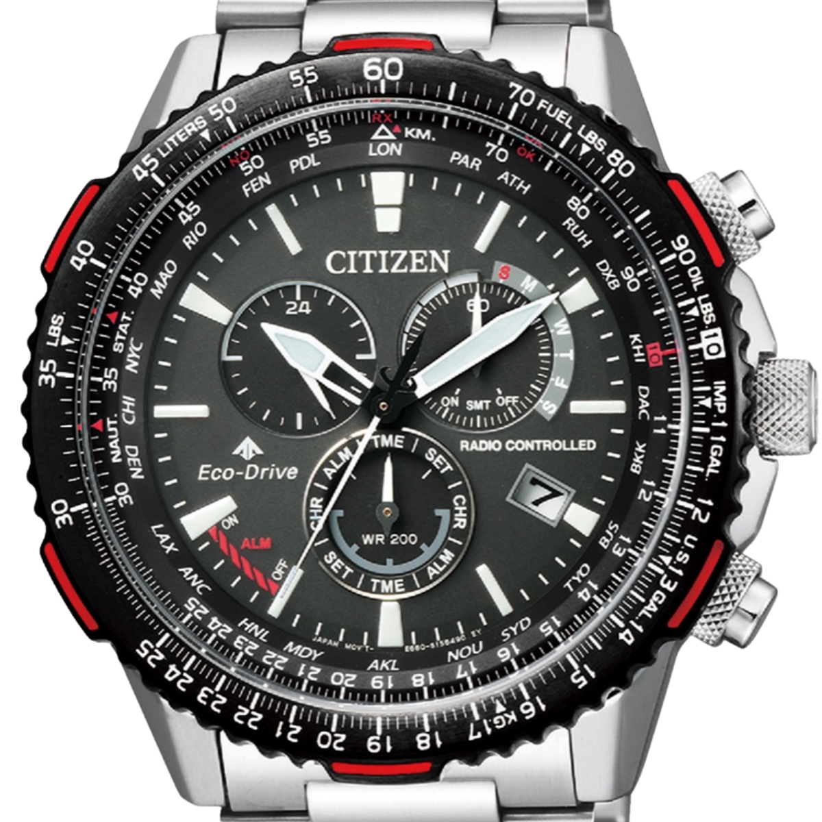 Citizen Promaster Sky Chronograph CB5001-57E CB5001 Pilot Black Dial Eco-Drive Sports Watch