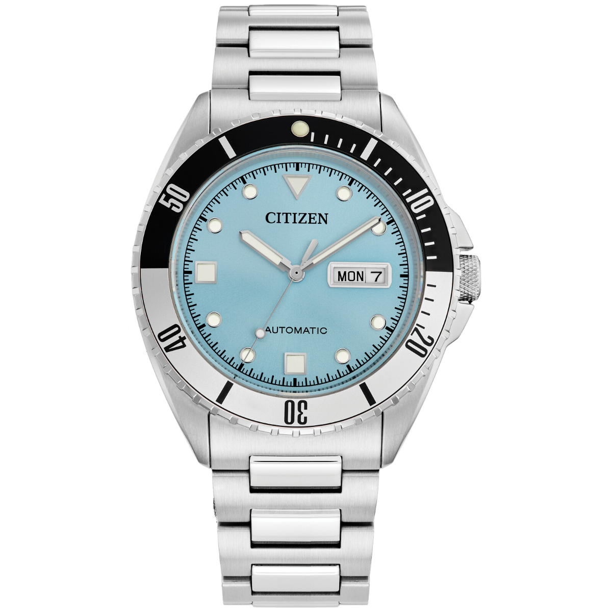 Citizen Sport Automatic NH7530-52 NH7530-52L NH7530 Light Blue Dial Dress Mens Watch