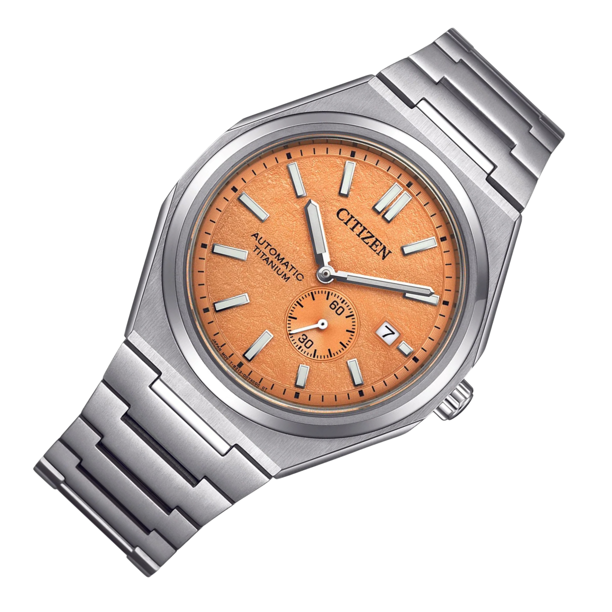 Citizen Nj0180-80Z Nj0180-80 Super Titanium Zenshin Tsuyosa Orange Dial Mens Watch