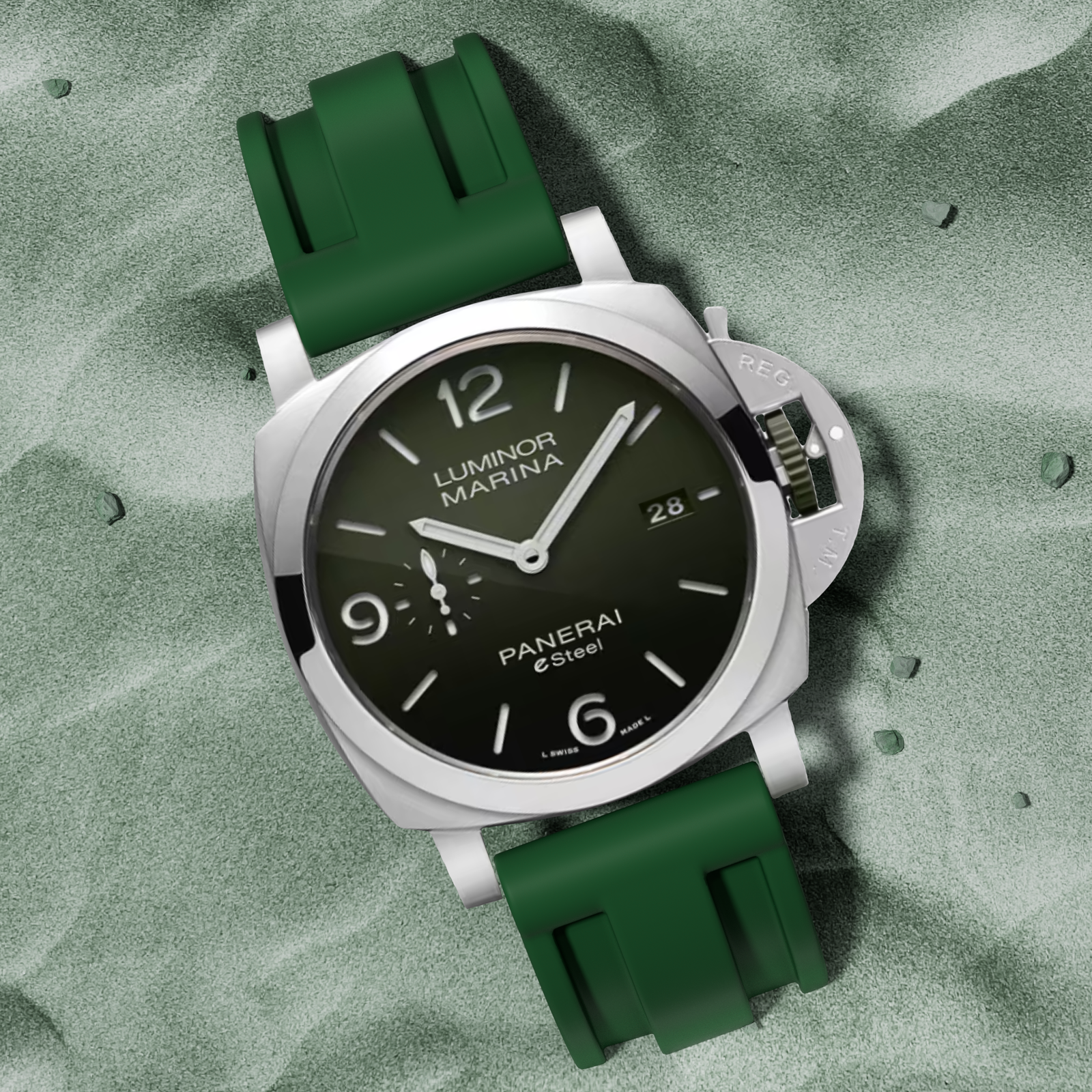 Pinnacle FKM Rubber Strap – Army Green (2420 | FKM) - Skywatches