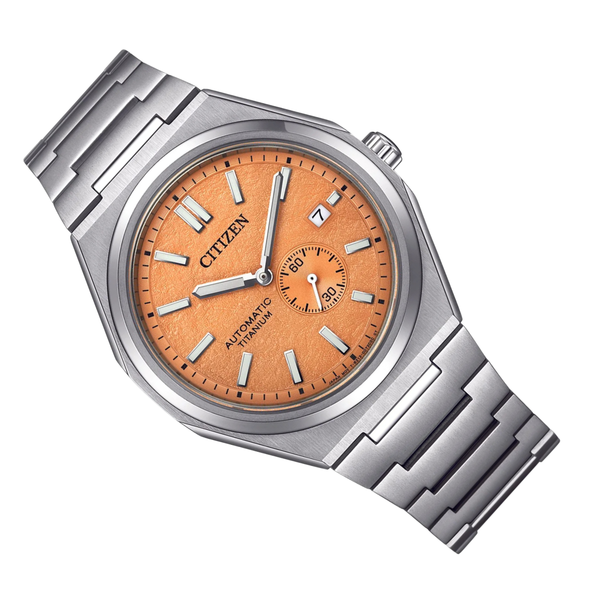 Citizen Nj0180-80Z Nj0180-80 Super Titanium Zenshin Tsuyosa Orange Dial Mens Watch