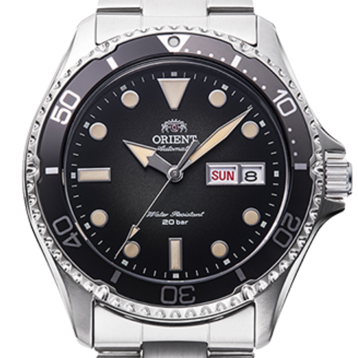 Orient Automatic Gray Gradient Dial RN-AA0810N Diving Mens Spots Watch