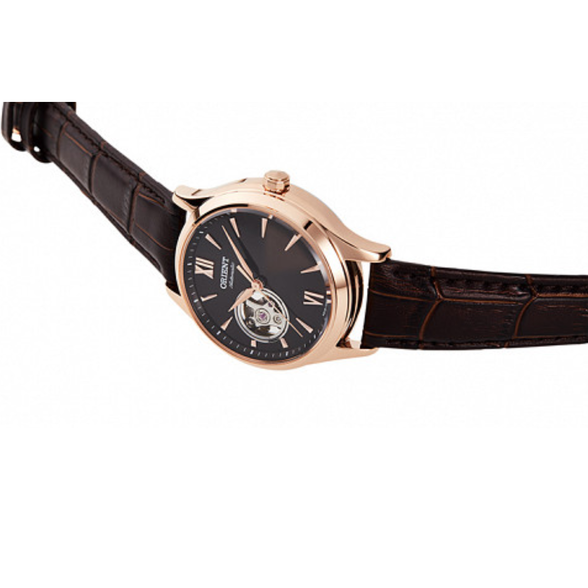 Orient Classic Semi-Skeleton RN-AG0727Y Automatic Leather Brown Dial Dress Watch