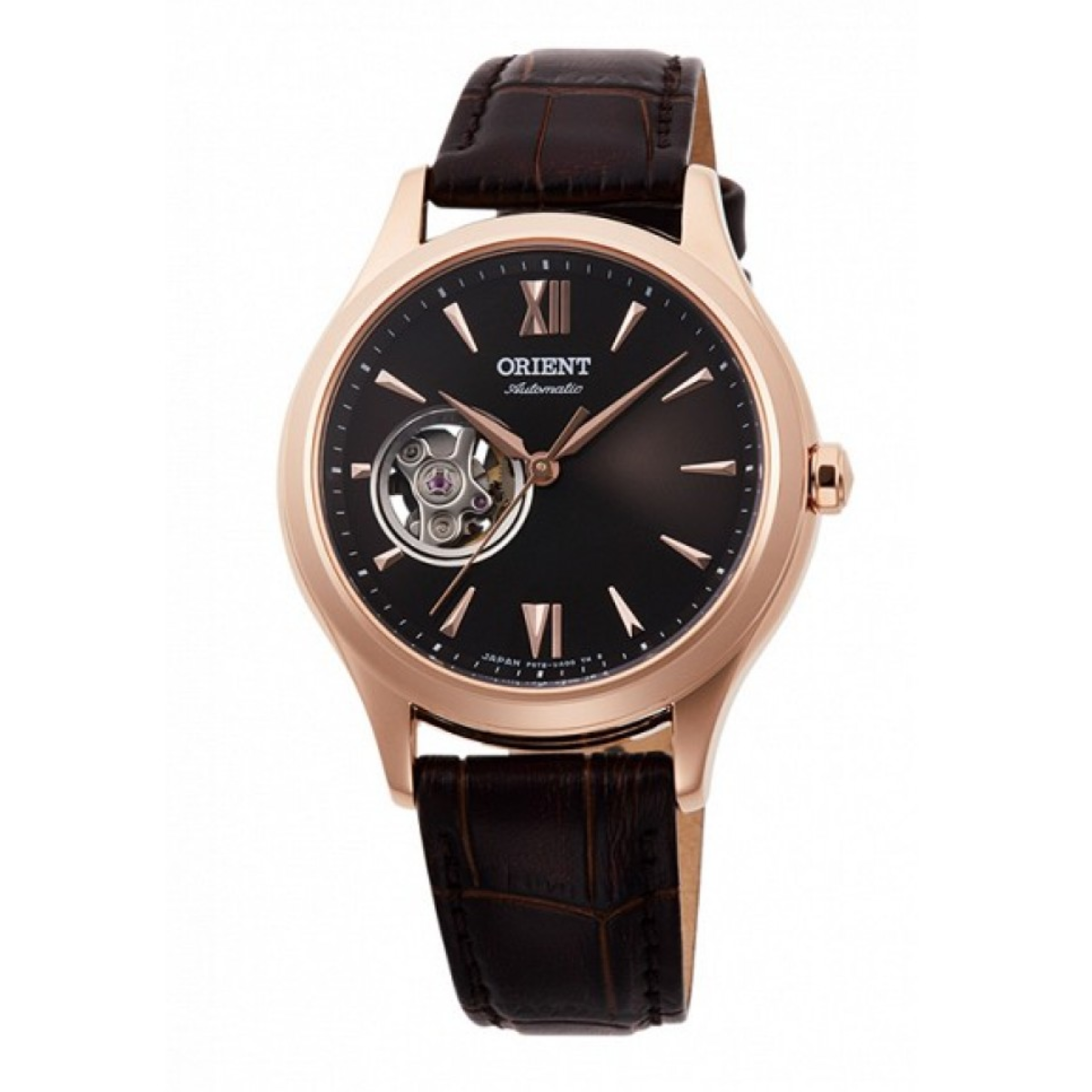 Orient Classic Semi-Skeleton RN-AG0727Y Automatic Leather Brown Dial Dress Watch