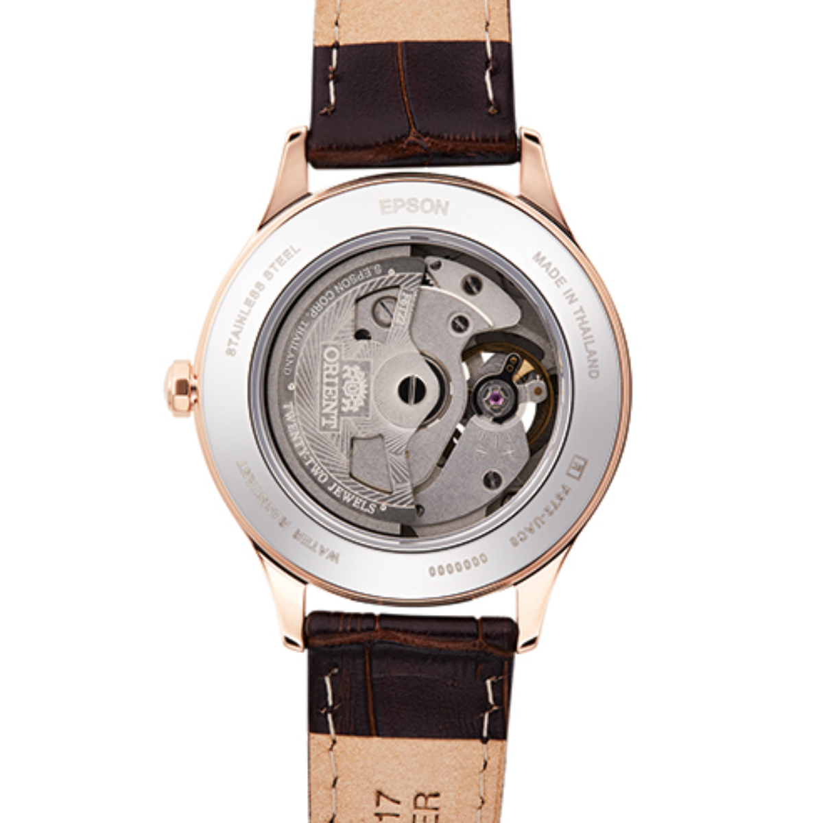 Orient Classic Semi-Skeleton RN-AG0727Y Automatic Leather Brown Dial Dress Watch