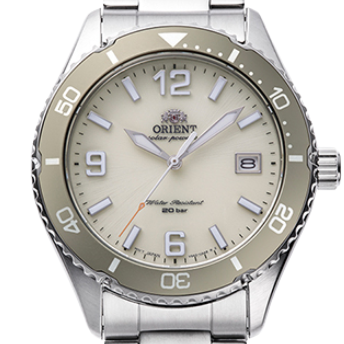 Orient Mako 40 Solar RN-WJ0003S JDM Diving Ivory Dial Mens Watch