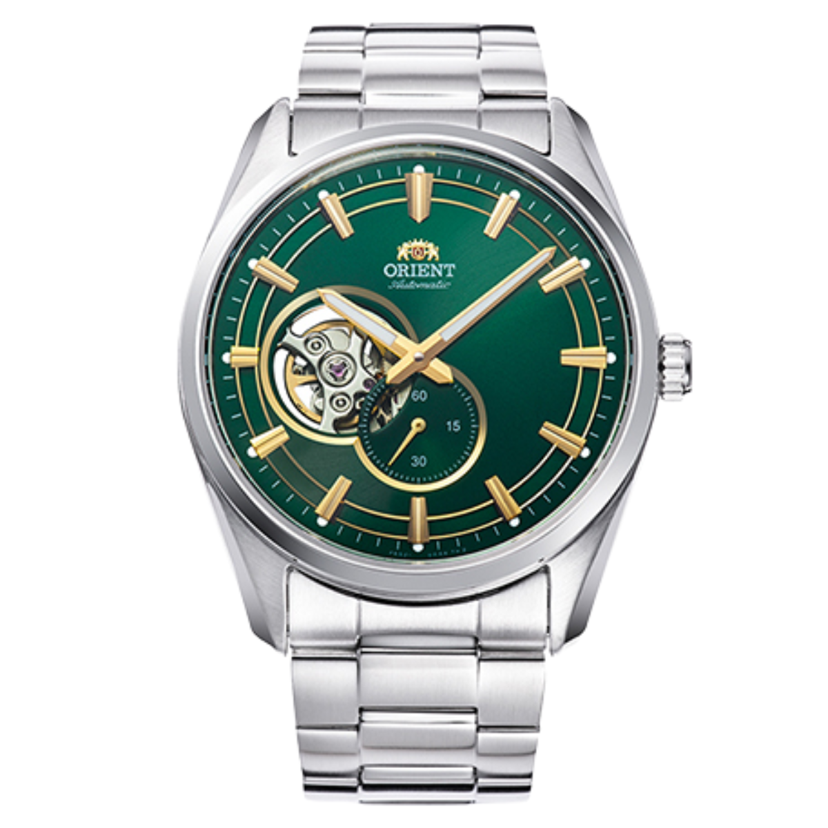 Orient Classic Contemporary RA-AR0008E Automatic Green Dial Semi Skeleton Mens  Watch