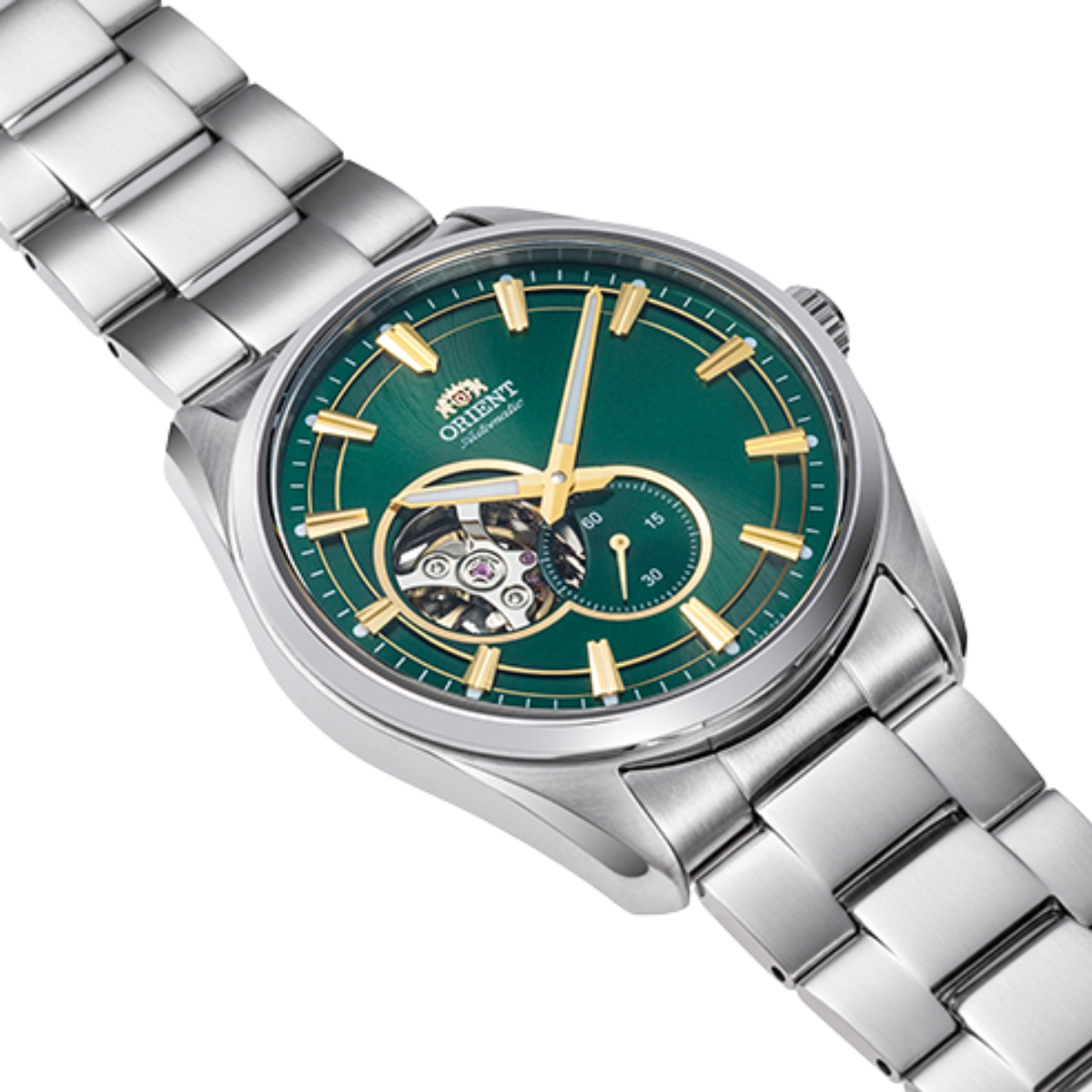 Orient Classic Contemporary RA-AR0008E Automatic Green Dial Semi Skeleton Mens  Watch