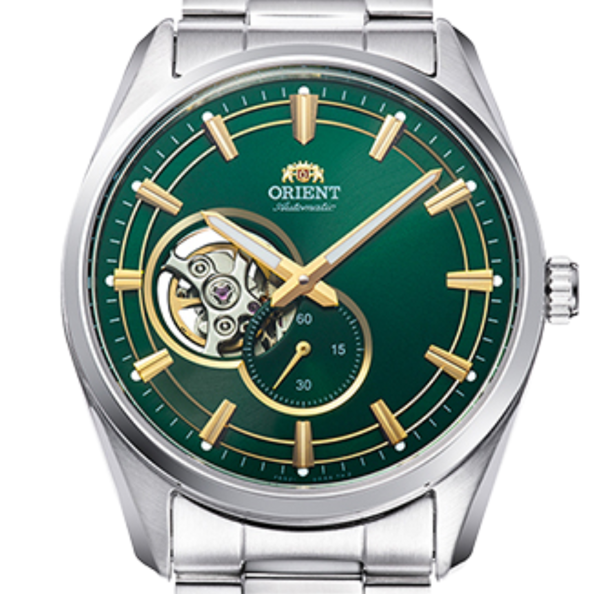 Orient Classic Contemporary RA-AR0008E Automatic Green Dial Semi Skeleton Mens  Watch