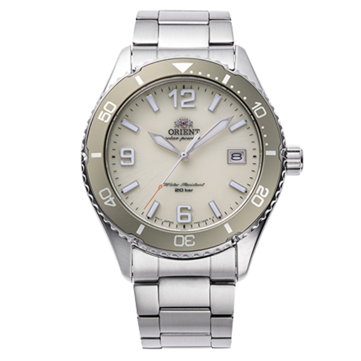 Orient Mako 40 Solar RN-WJ0003S JDM Diving Ivory Dial Mens Watch