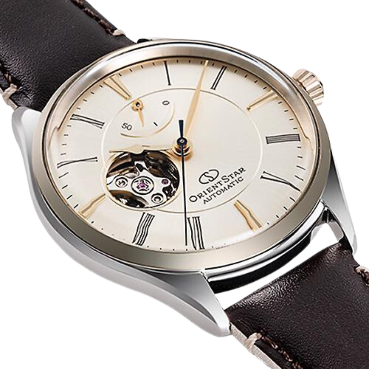 Orient Star Men's RK-AT0201G Automatic Semi-Skeleton Beige Dial Watch