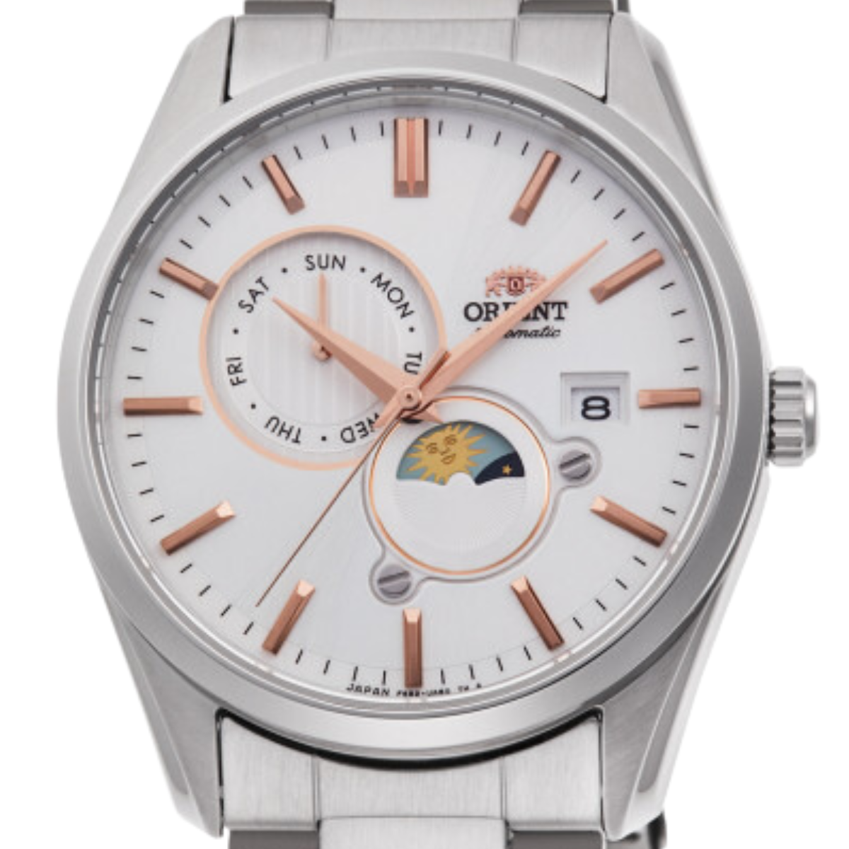 Orient RA-AK0306S RA-AK0306S10B Moonphase Automatic White Dial Men's Watch