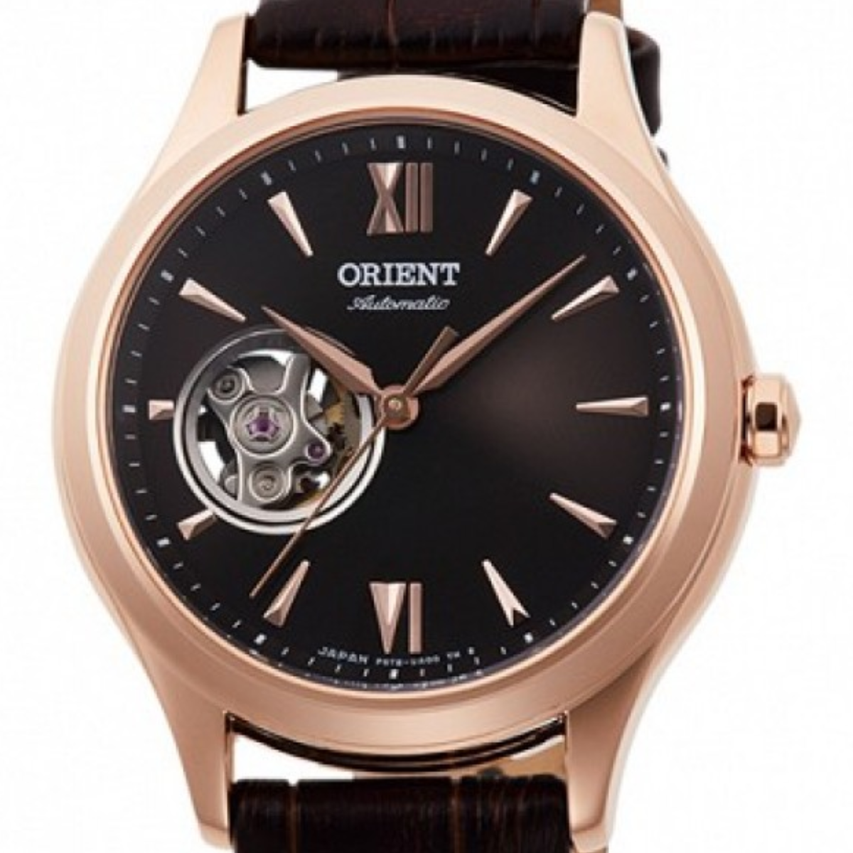 Orient Classic Semi-Skeleton RN-AG0727Y Automatic Leather Brown Dial Dress Watch